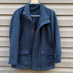 Signature Collection by Fridaze | Linen Blend Zipper Down Jacket size Small